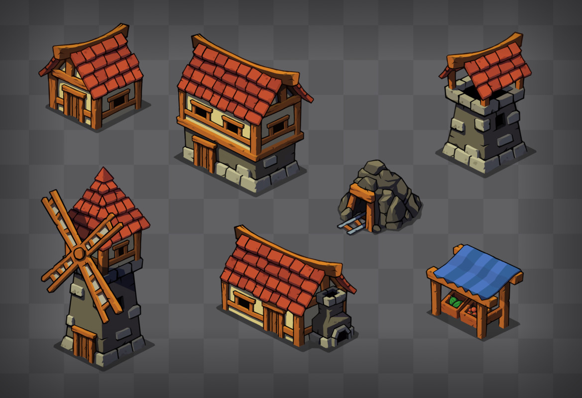 Unity卡通场景资源2D Isometric Village