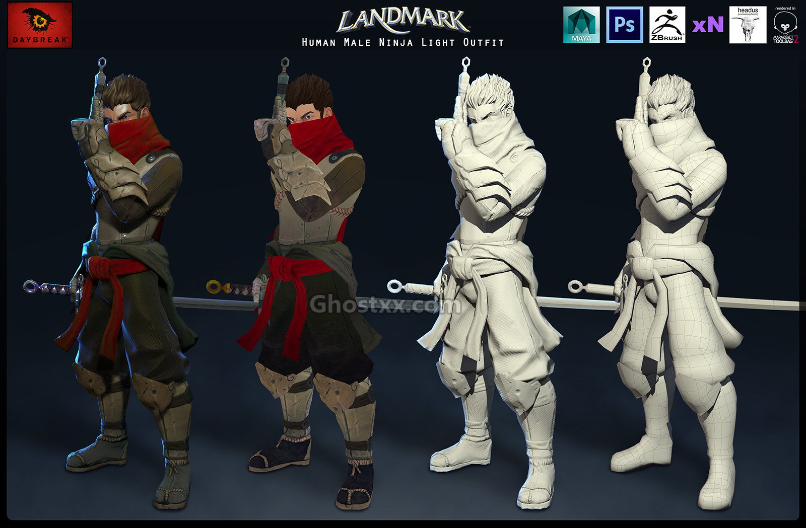 超赞的忍者3D模型下载（obj格式）