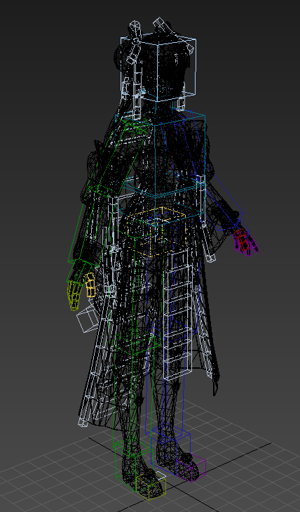 国风女侠模型带骨骼绑定无动画