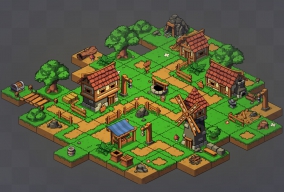 Unity卡通场景资源2D Isometric Village